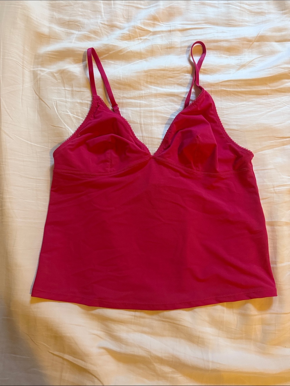 Urban Outfitters Hot Pink Satin-Trim Camisole